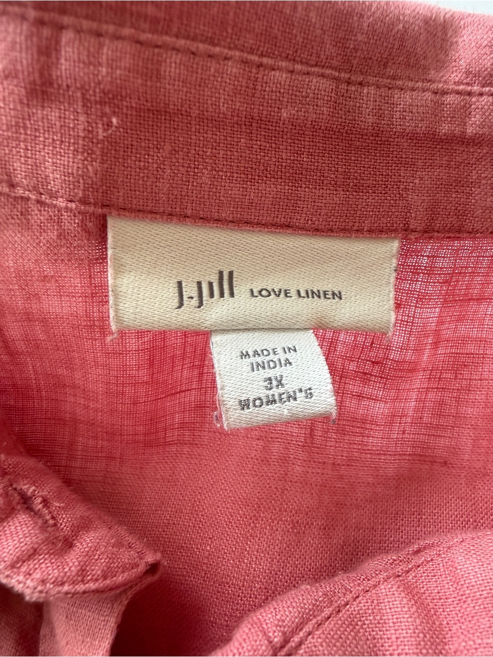 J. Jill Love Linen Rose Button-Down Tunic Linen Shirt 3X - Picture 9 of 11